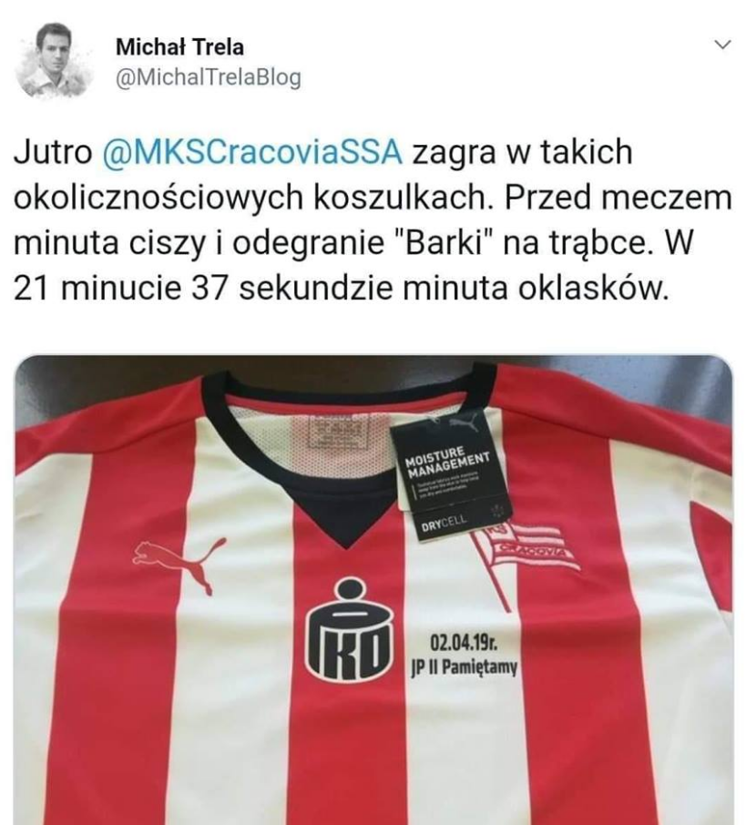 W taki sposób Cracovia UCZCI PAMIĘĆ o Janie Pawle II